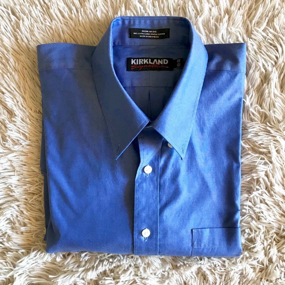 Kirkland Long Sleeve Blue Dress Shirt